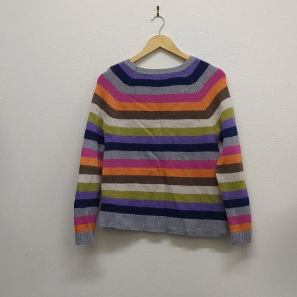 Tabitha Gray and Pink Crew Neck Sweater Cozy Knit size medium lambswool - Picture 5 of 5